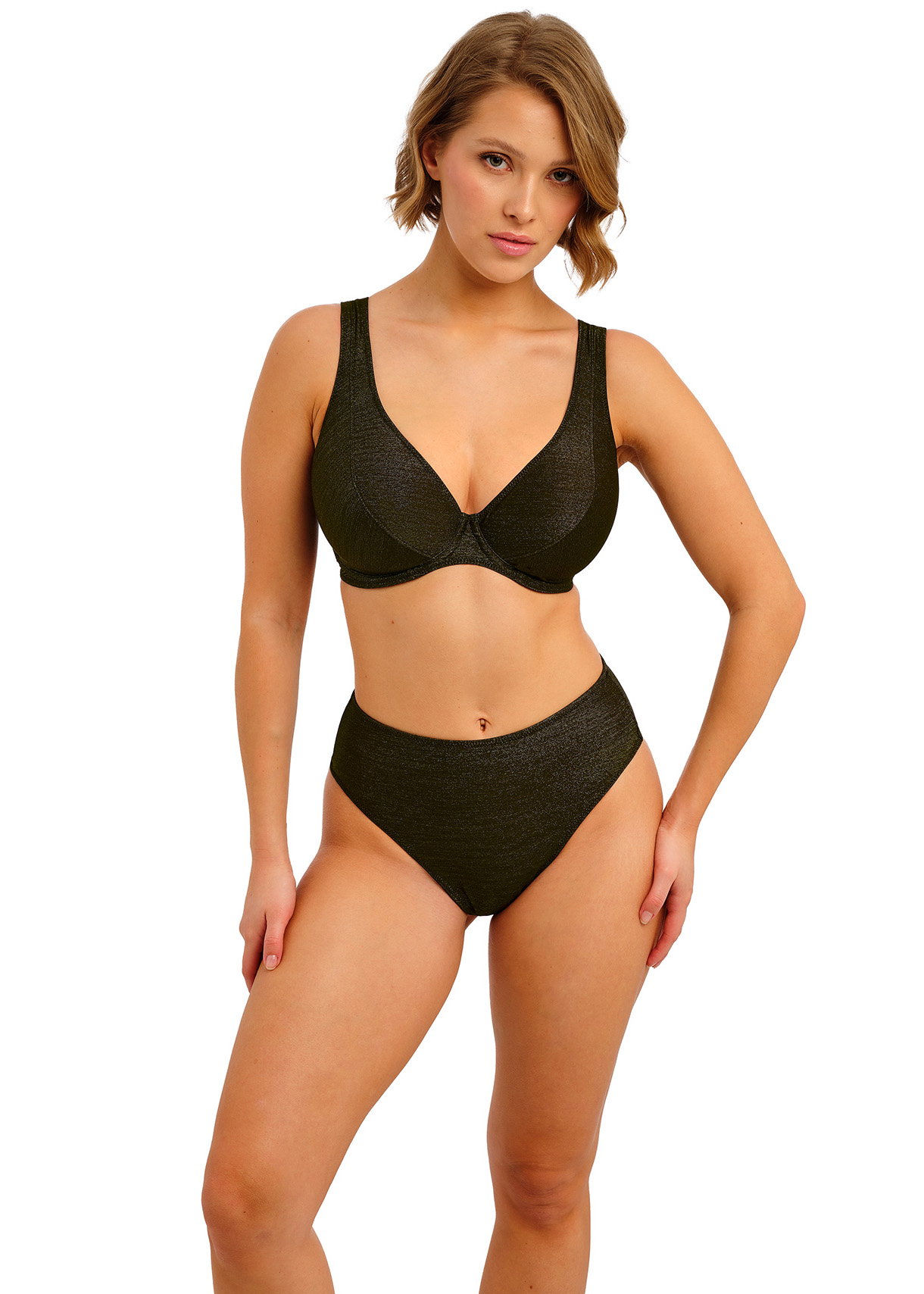 Reggiseno bikini a triangolo con ferretto AS206113 nero e rigato