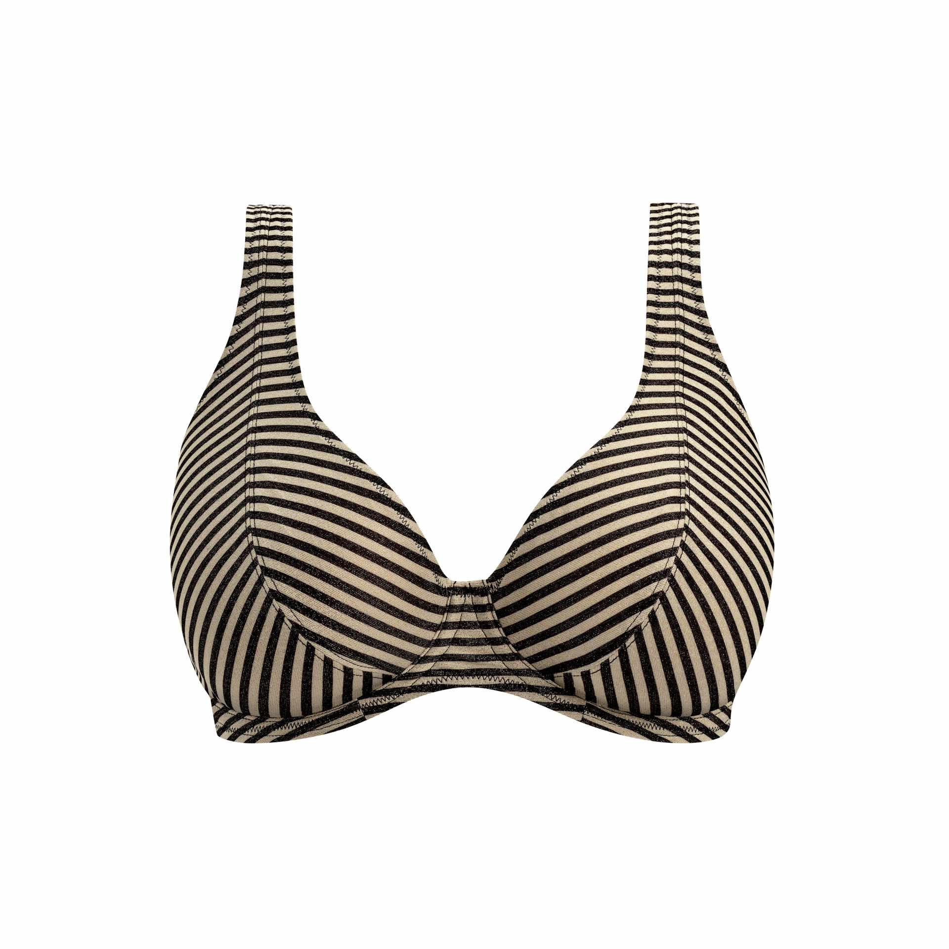 Reggiseno bikini a triangolo con ferretto AS206113 nero e rigato