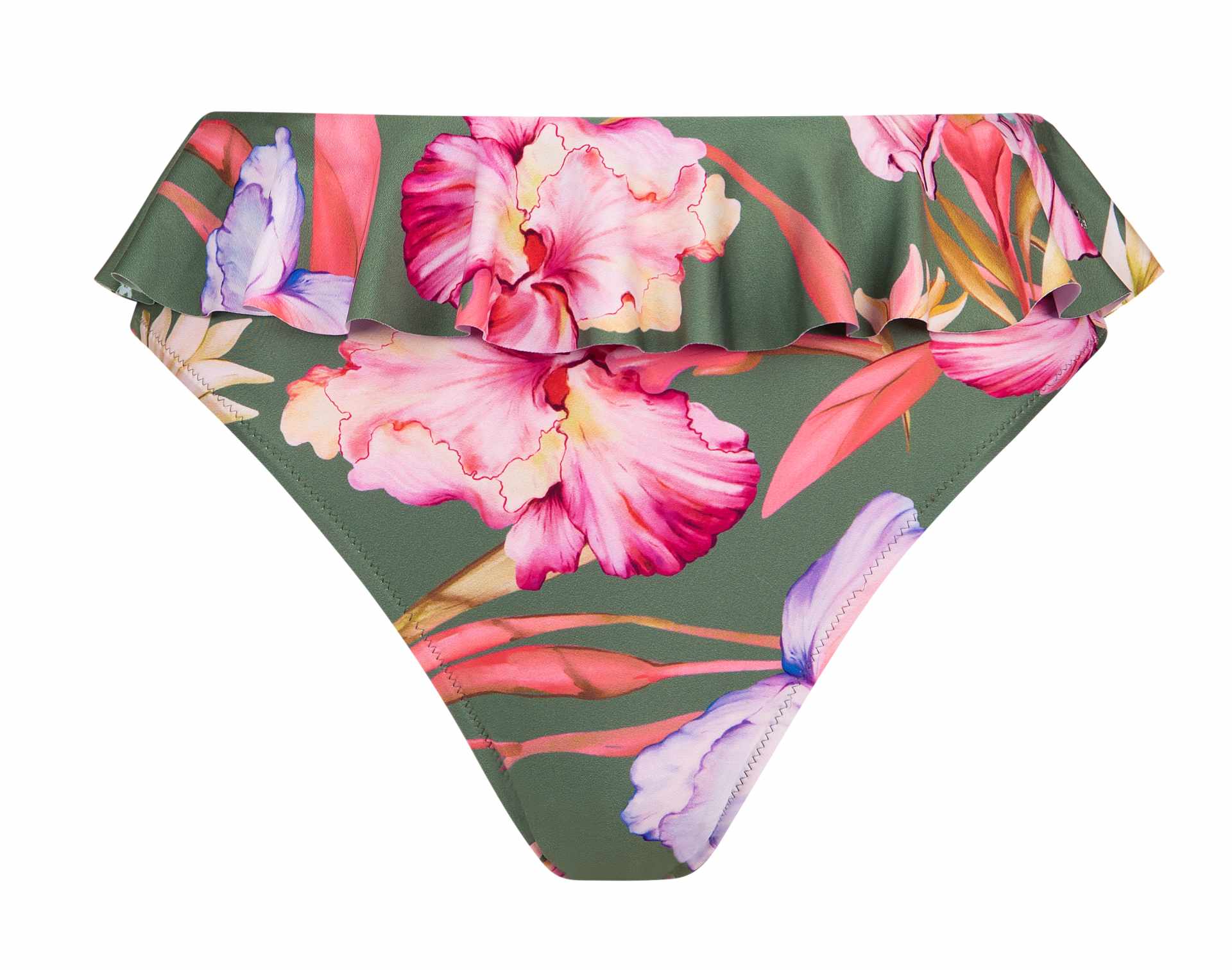 Slip bikini vita alta con volant 41663