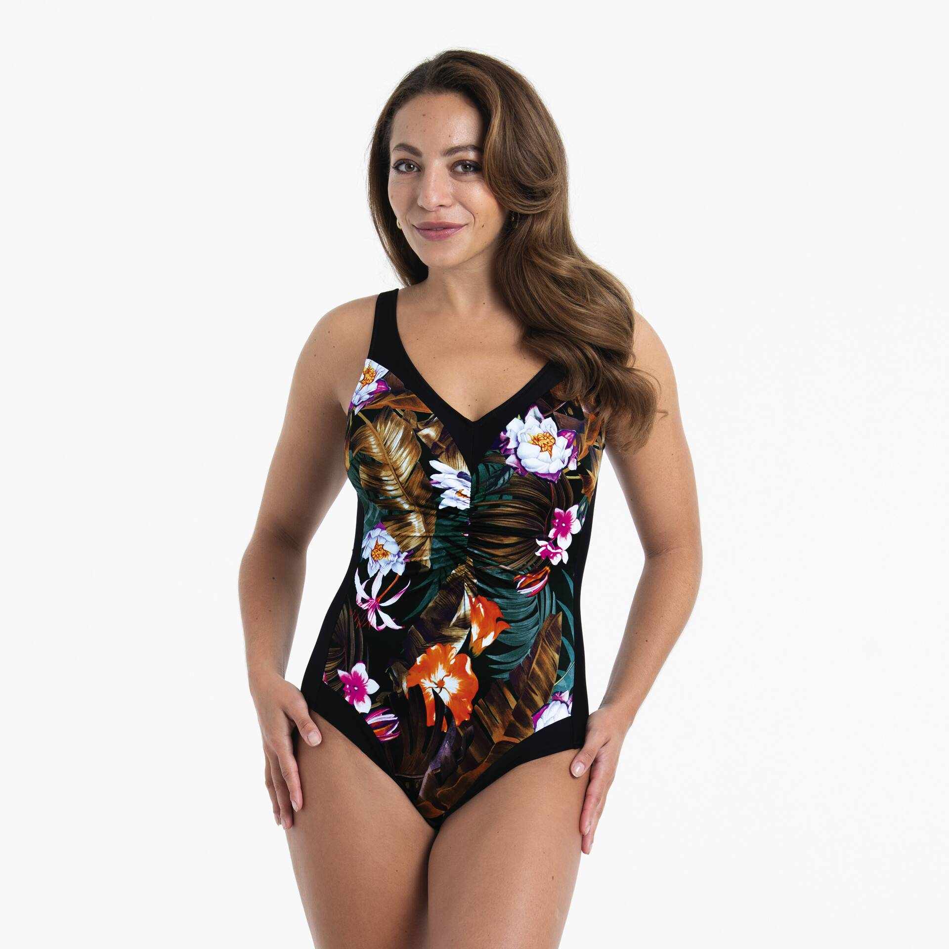 Costume da bagno intero curvy M6 7301 verde oliva