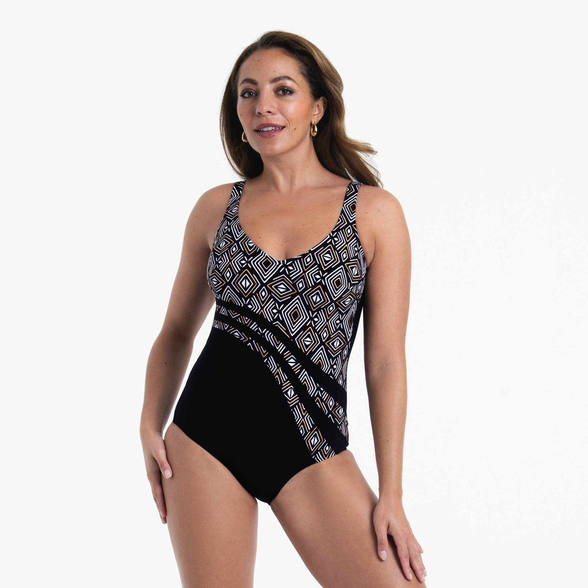 Costume da bagno intero taglie forti 7317 nero
