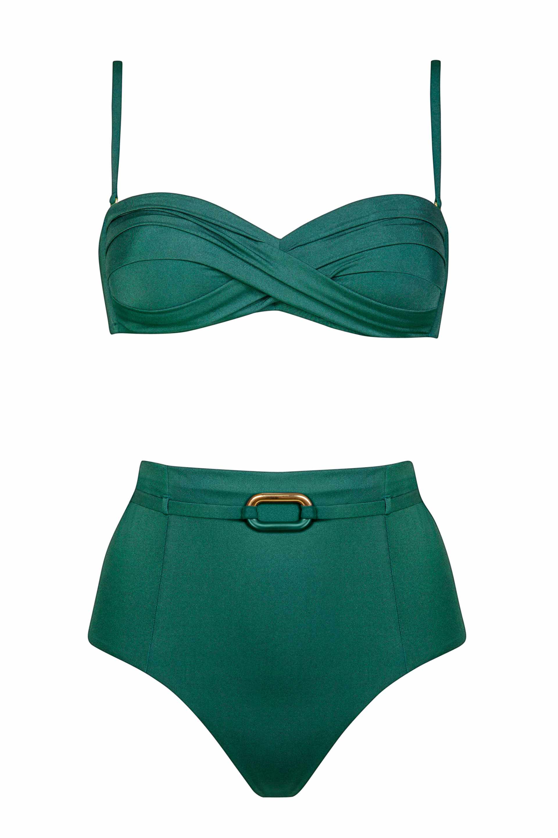 Reggiseno bikini a fascia con intreccio Maryan Mehlhorn 5500 716 679 verde