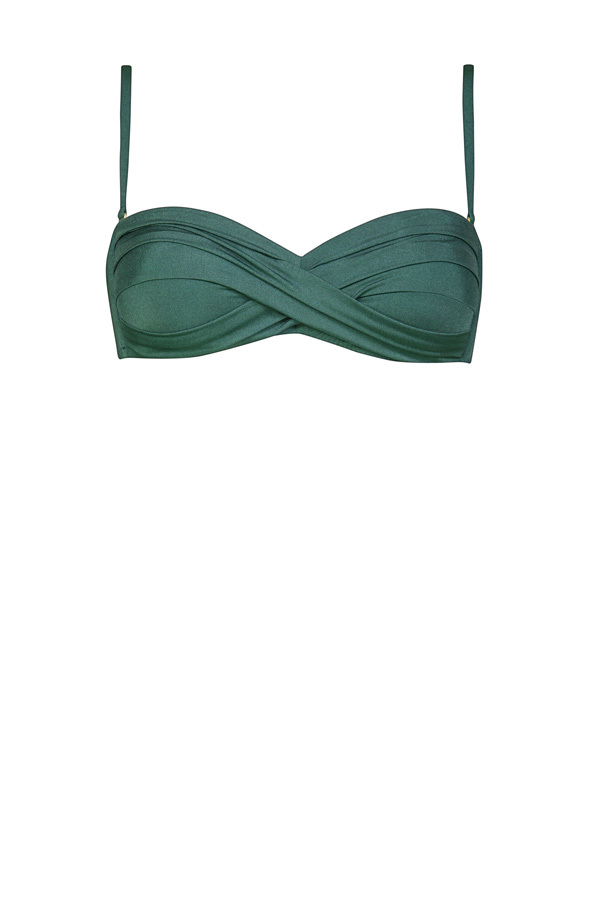 Reggiseno bikini a fascia con intreccio Maryan Mehlhorn 5500 716 679 verde