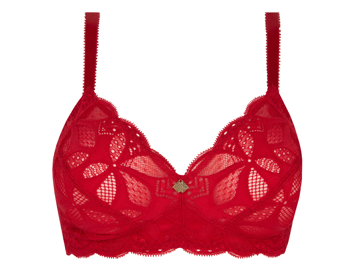 Reggiseno senza ferretto By Antigel FCH6517 nero e rosso