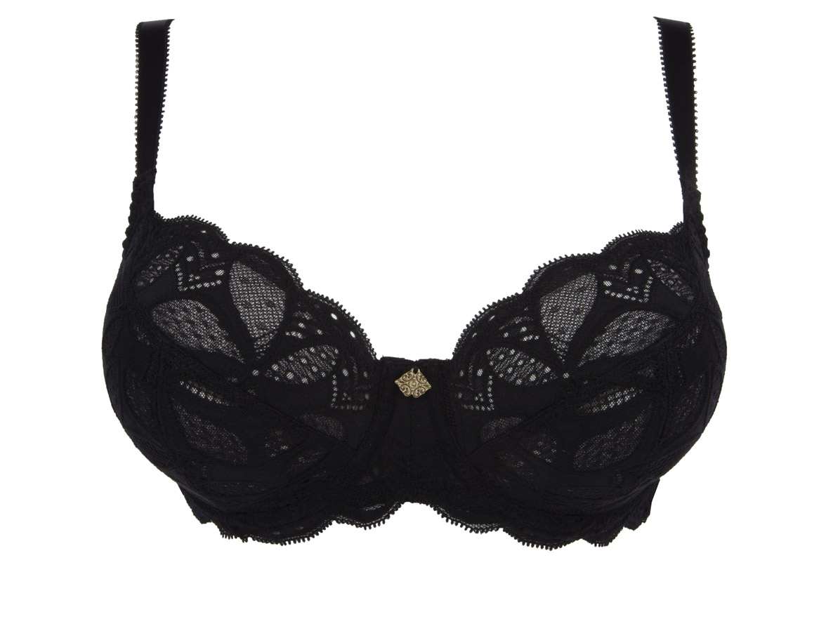 Reggiseno balconet By Antigel FCH2817 nero e rosso