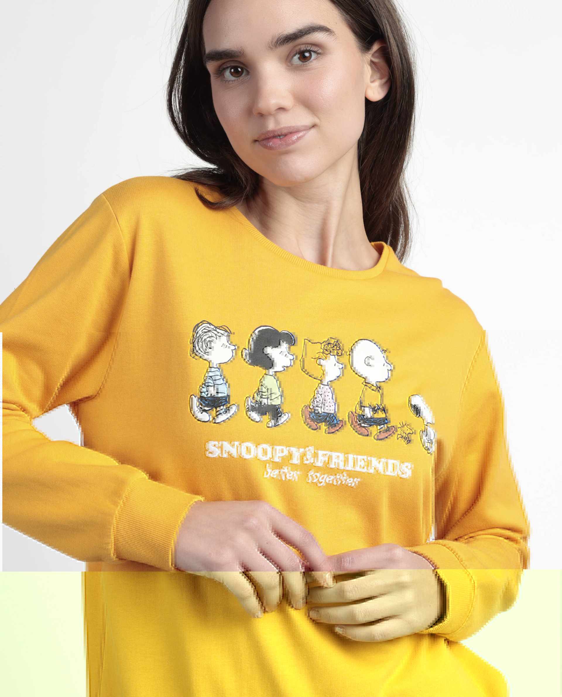 Pigiama manica lunga Peanuts 63429 giallo senape