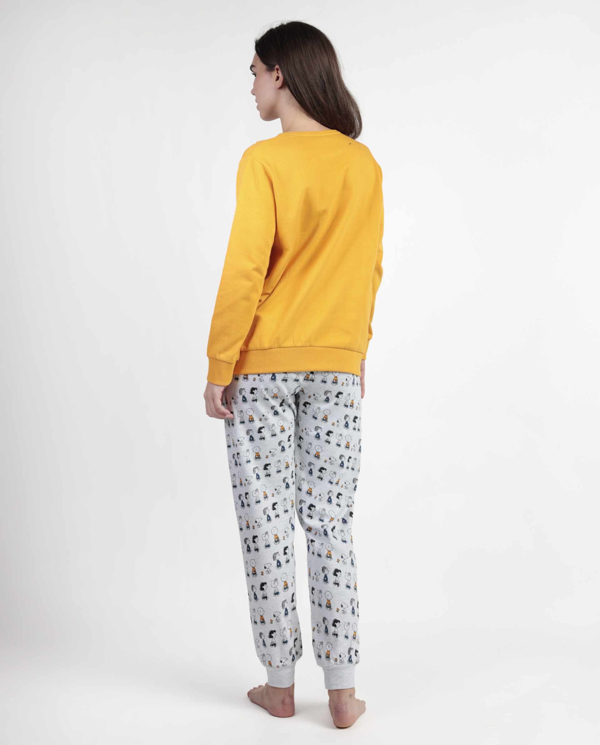 Pigiama manica lunga Peanuts 63429 giallo senape