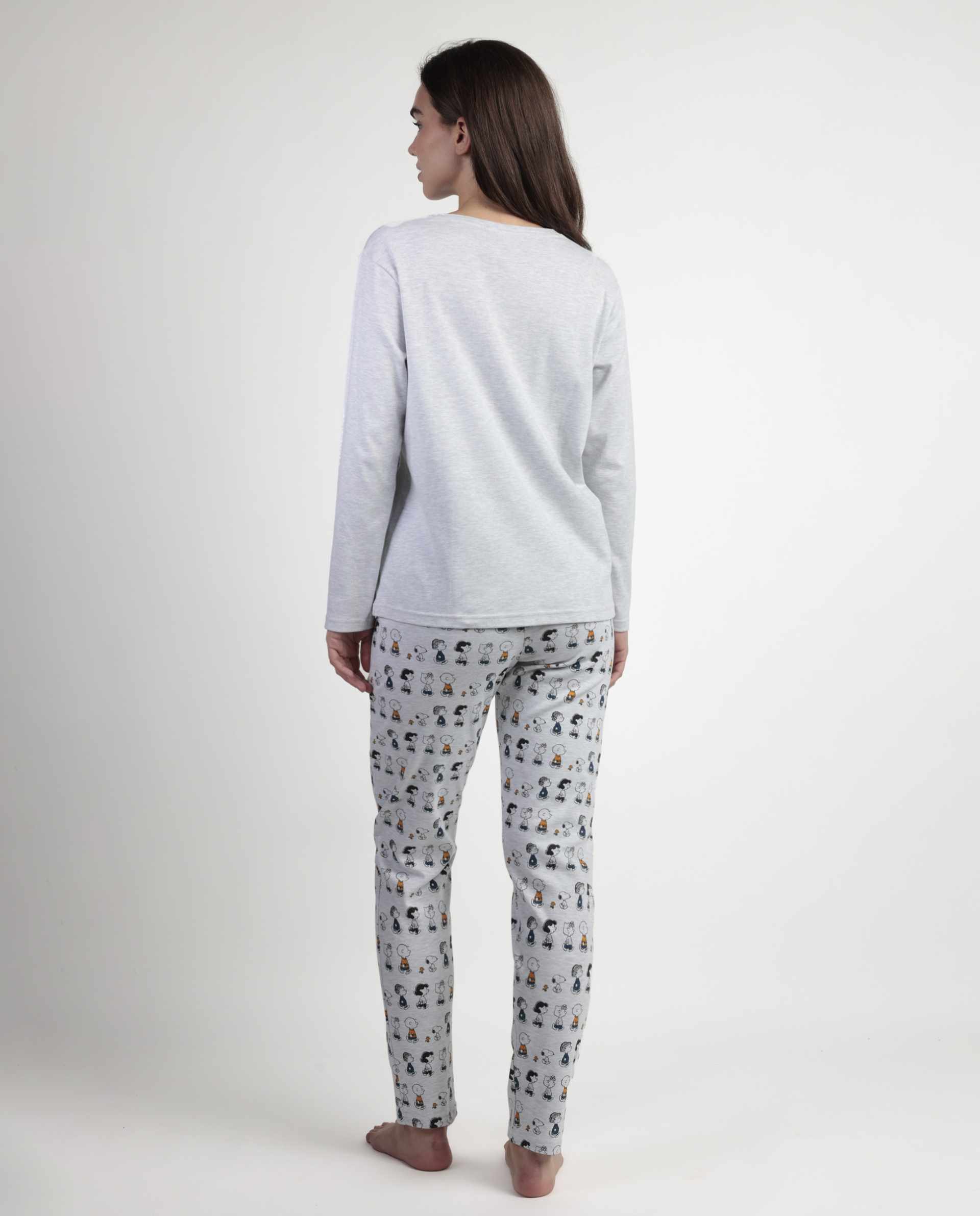 Pigiama manica lunga Peanuts 63428 grigio