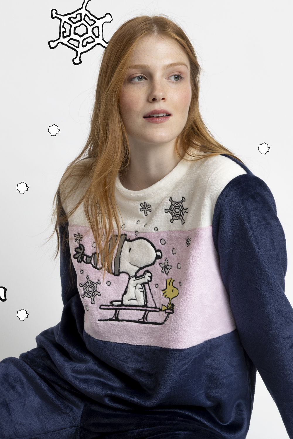 Pigiama manica lunga Peanuts 63423 blu