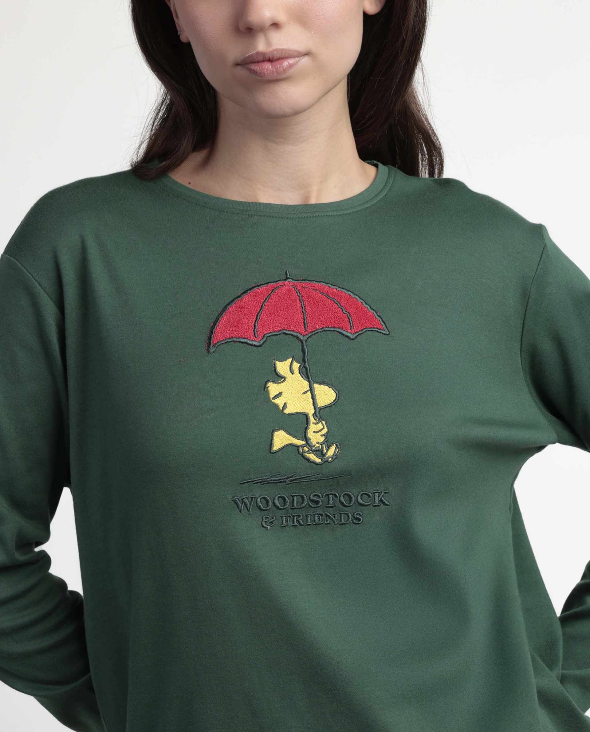 Pigiama manica lunga Peanuts 63420 verde