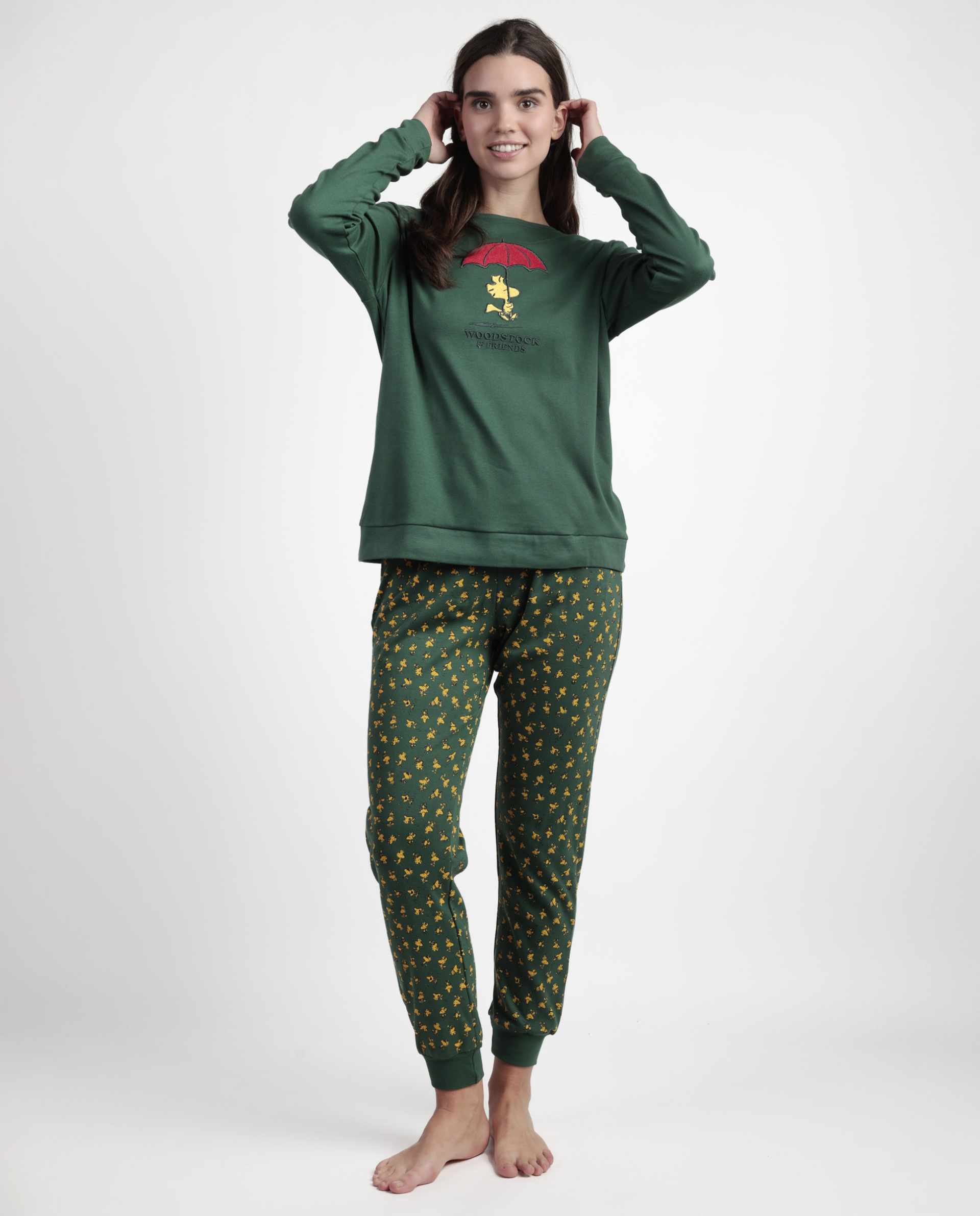 Pigiama manica lunga Peanuts 63420 verde