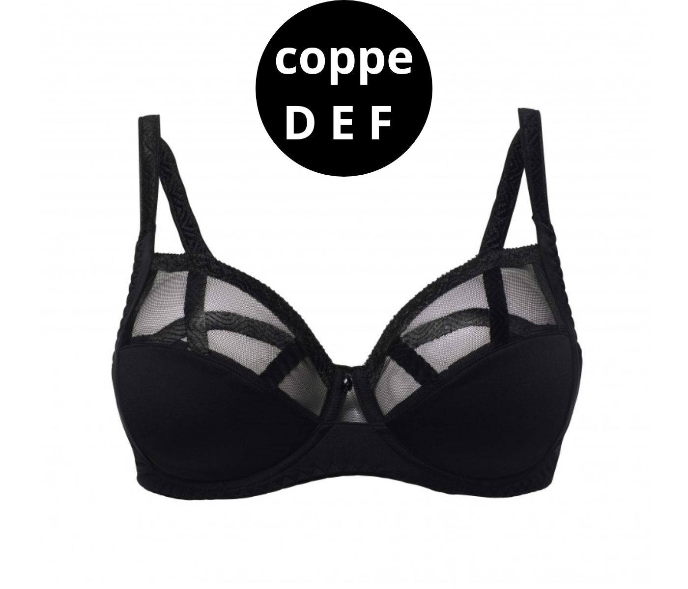 Reggiseno fascion coppe capienti 471 01 nero Louisa Bracq coppe D E F