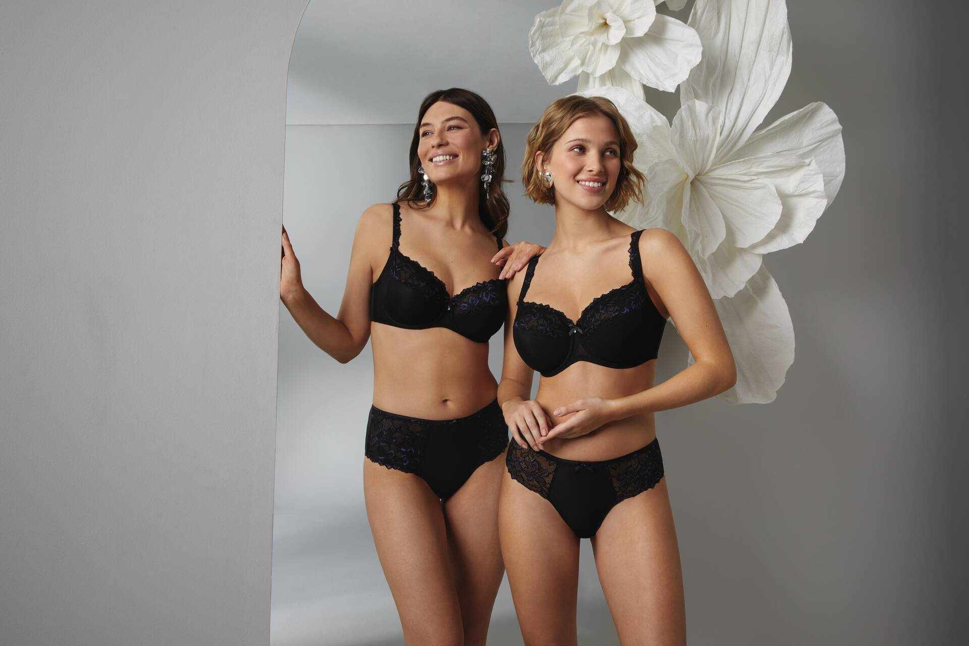 Reggiseno per seni grandi 5253 nero coppe F G H I J