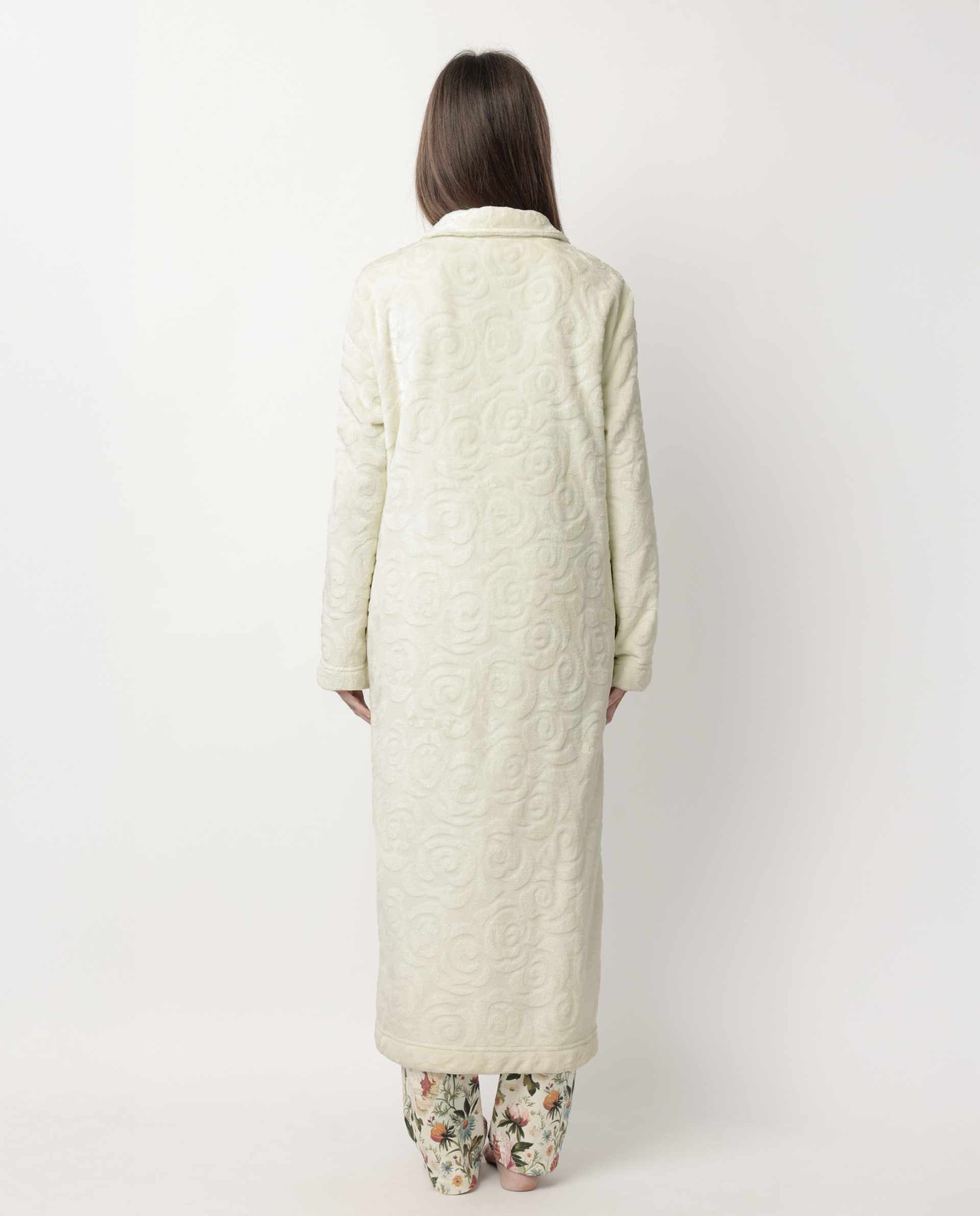 Vestaglia lunga con lampo 67165 avorio