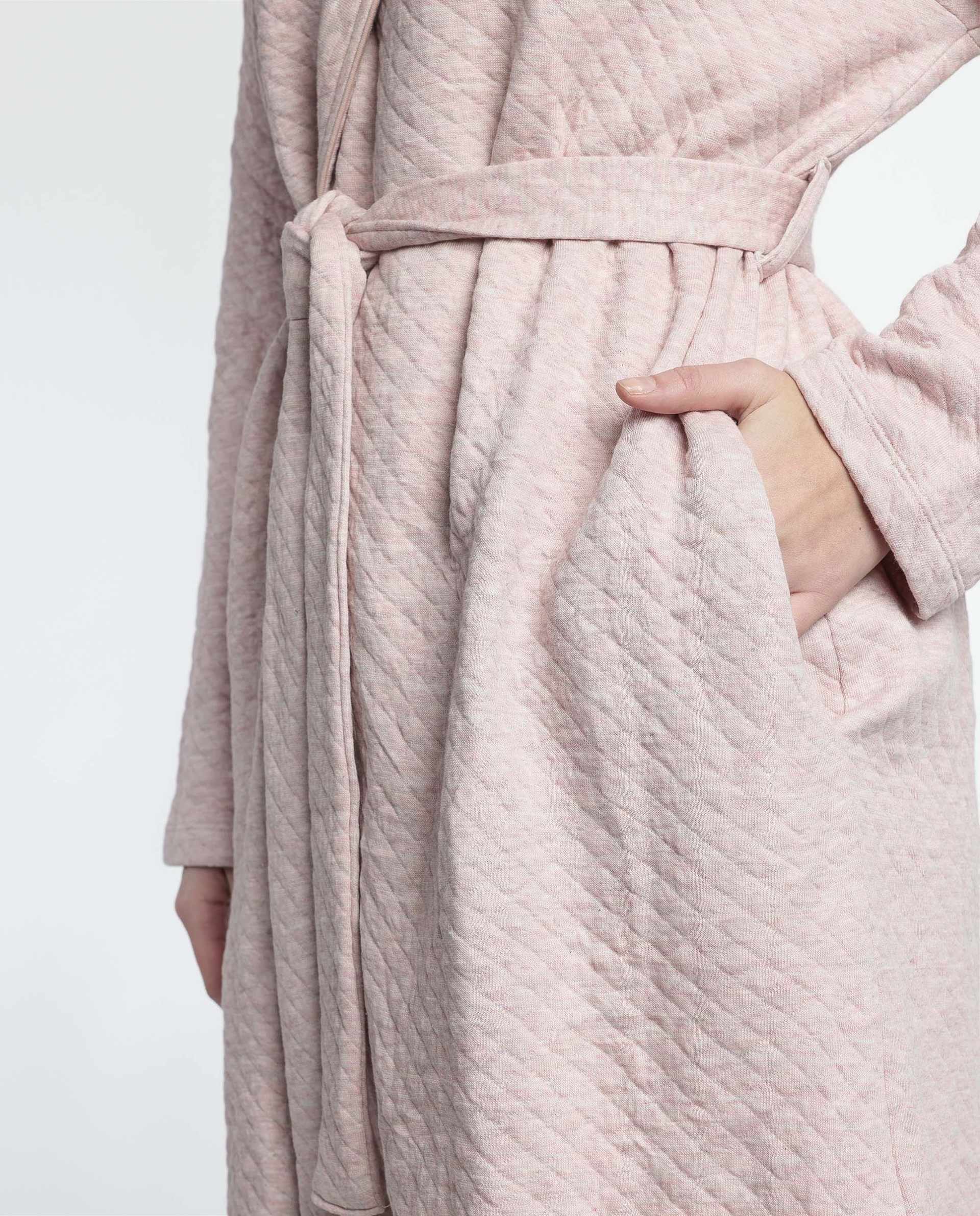 Vestaglia incrociata trapuntata 67241 rosa