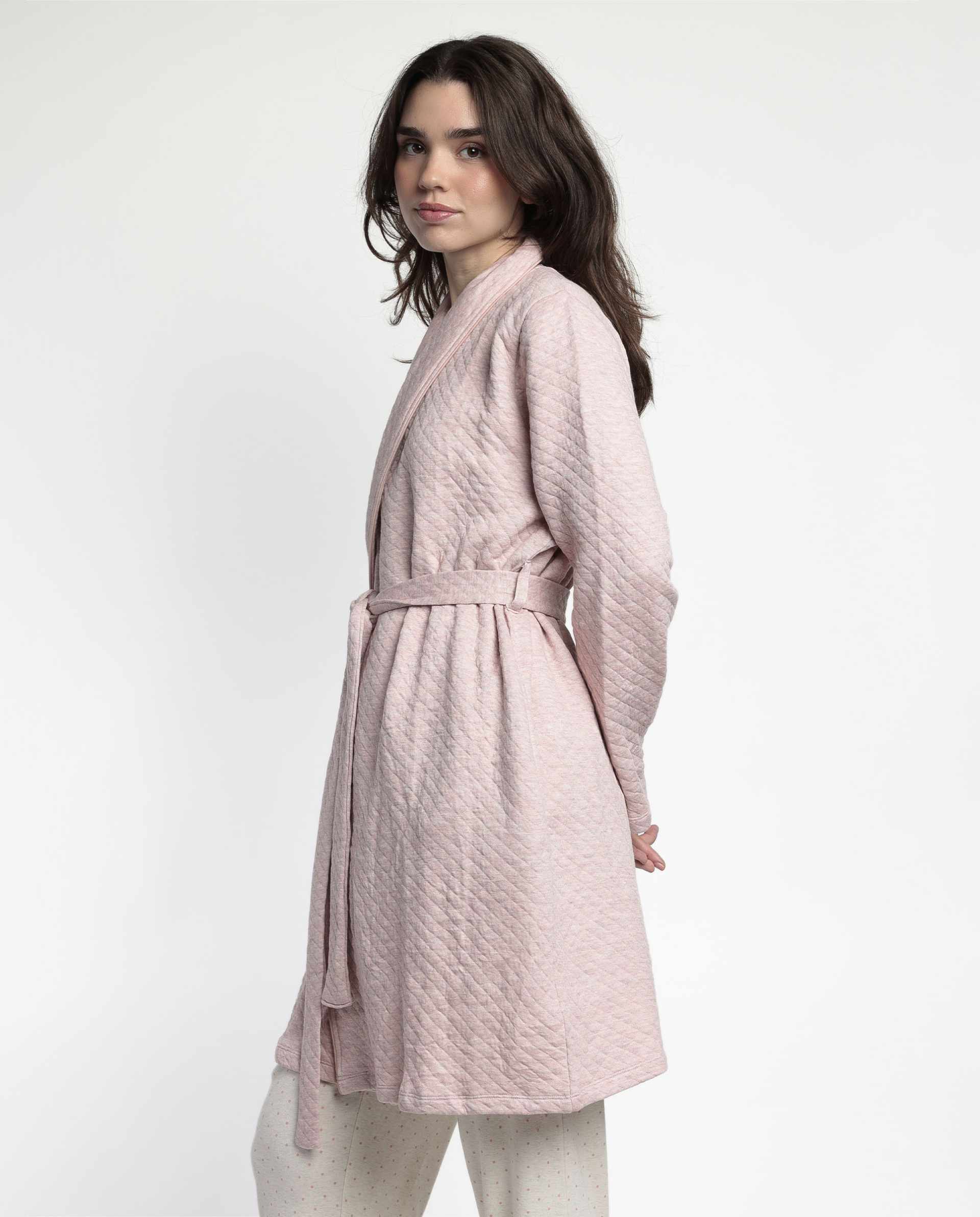 Vestaglia incrociata trapuntata 67241 rosa