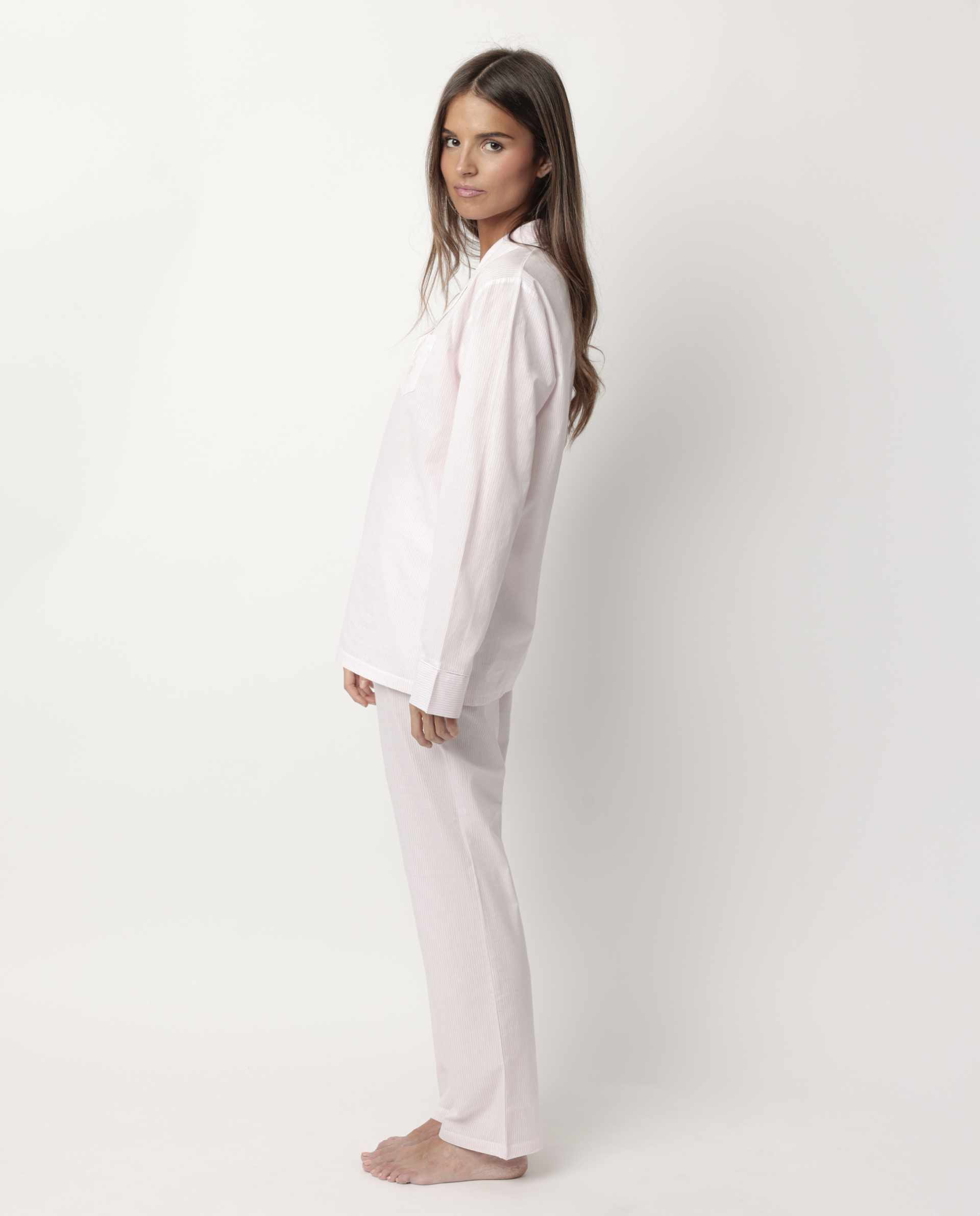 Pigiama taglio uomo manica lunga cotone 63625 rosa