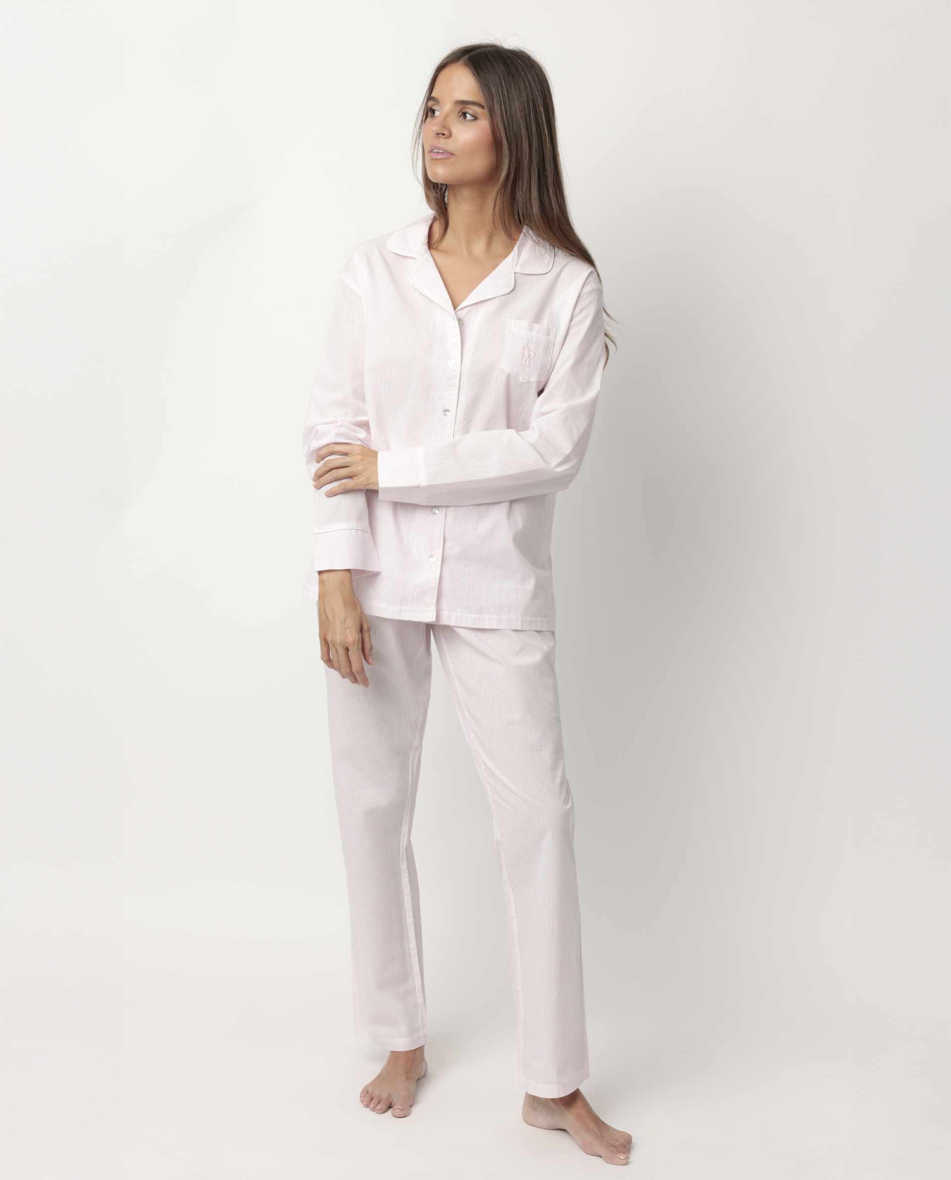 Pigiama taglio uomo manica lunga cotone 63625 rosa