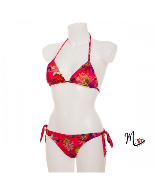 Bikini a triangolo con laccetti fantasia 60 6329L