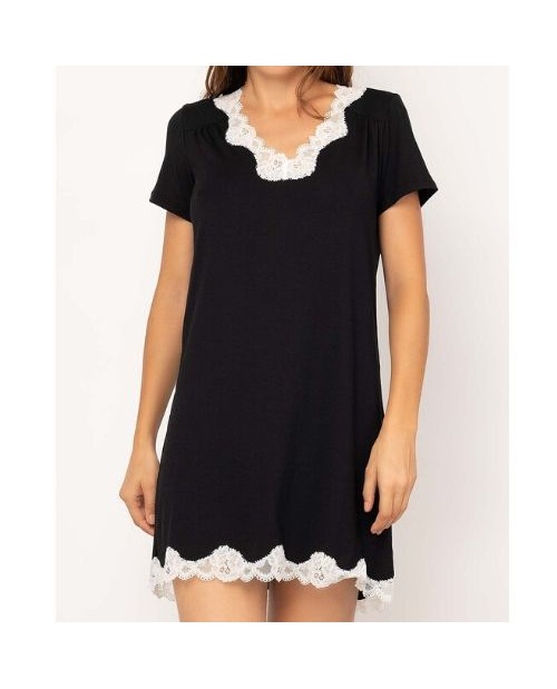 Camicia manica corta FNA1006 nero-nacre