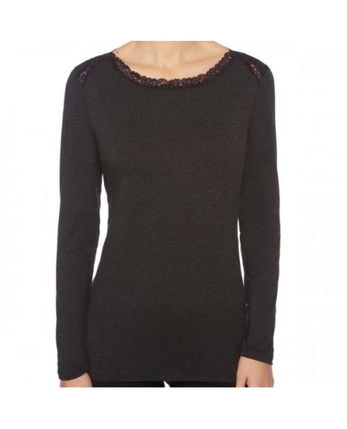 Maglia donna collo a barchetta con pizzo 1073285