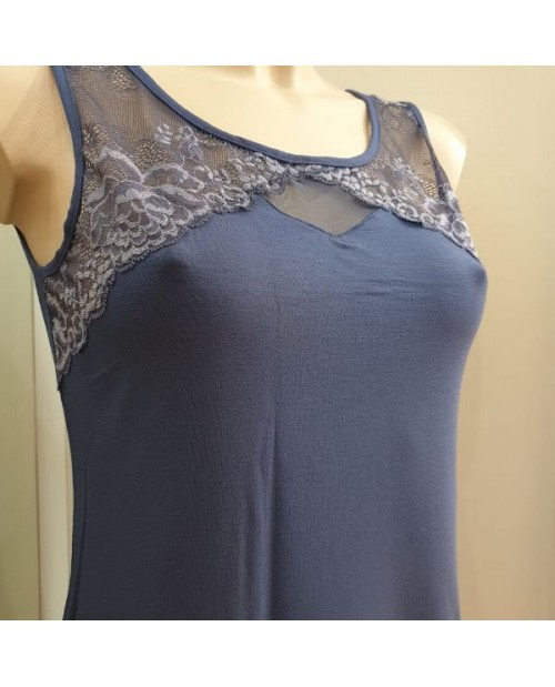 Maglia spalla con pizzo 13056 CTA modal Greta blu