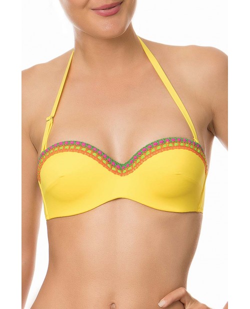 Reggiseno bikini a fascia coque EBA7102 giallo Antigel
