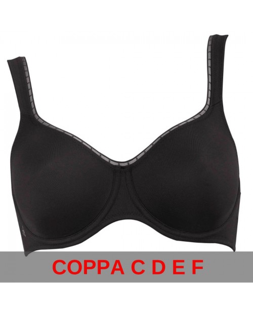 Reggiseno con ferretto 5694 Twin Firm Coppe C D E F nero bianco