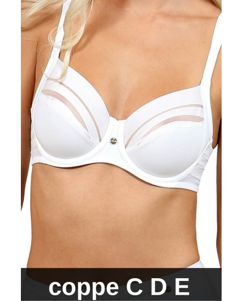 Reggiseno con ferretto coppe profonde C D E 20147 Bianco