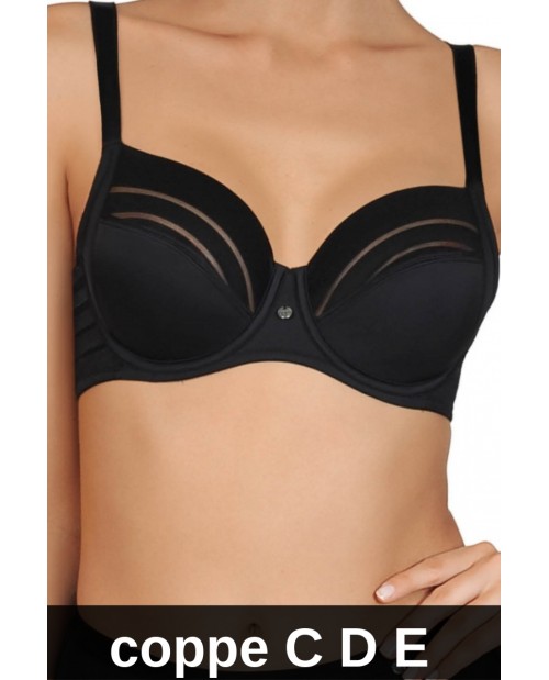 Reggiseno con ferretto coppe profonde C D E 20147 nero