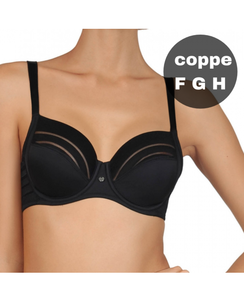 Reggiseno con ferretto coppe profonde F G H 20148 nero