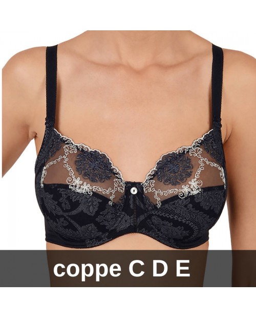 Reggiseno con ferretto Lilly Rose 0782 coppe C D E nero