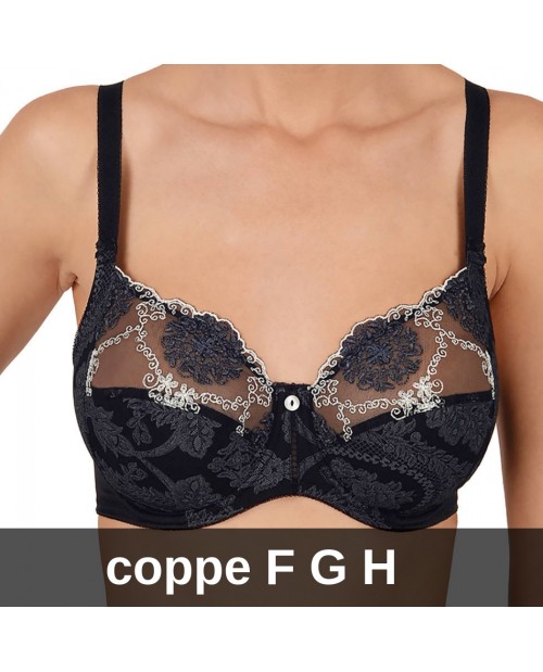 Reggiseno con ferretto Lilly Rose 0782 Coppe F G H nero