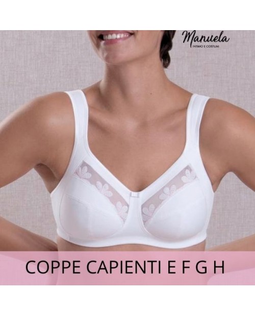 Reggiseno confort senza ferretto coppe E F G H 5809 bianco