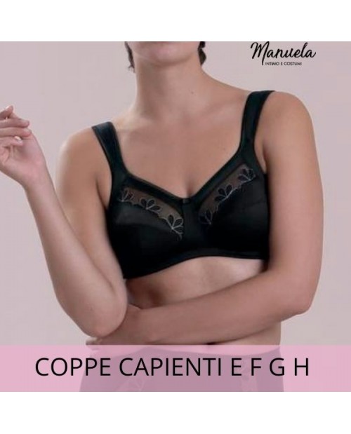 Reggiseno confort senza ferretto coppe E F G H 5809 nero