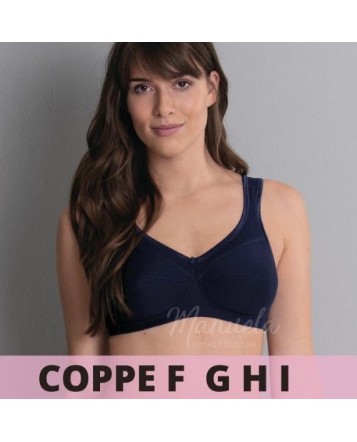 Reggiseno di alleggerimento taglie forti in cotone coppe F G H I 5427