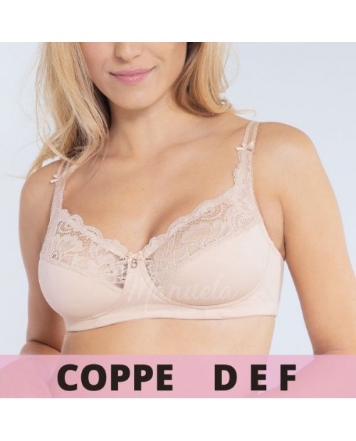 Reggiseno senza ferrett in cotone per seni medio grandi 11440 D E F