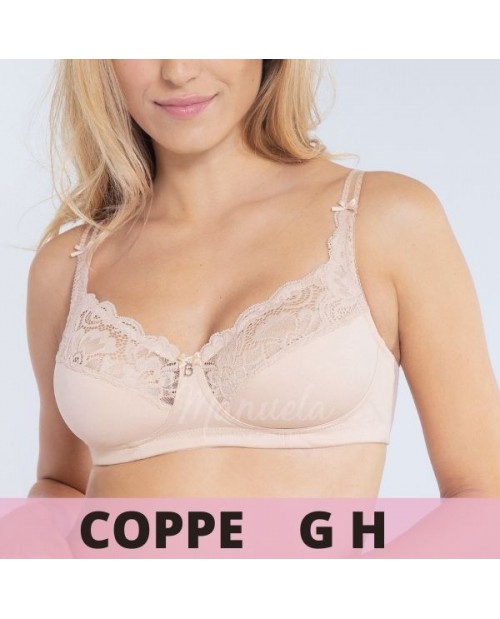 Reggiseno senza ferrett in cotone per seni medio grandi 11440 G H