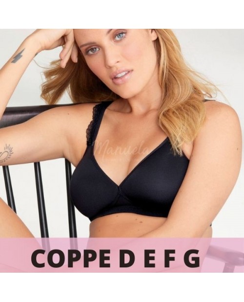 Reggiseno senza ferretto coppa spacer coppe capienti 5631 nero