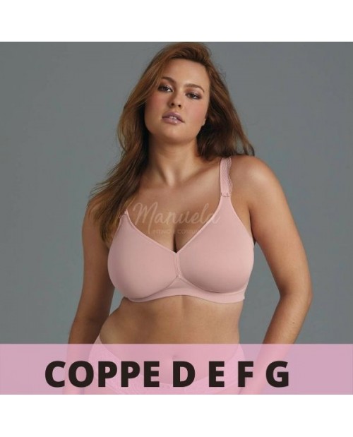 Reggiseno senza ferretto coppa spacer coppe capienti 5631 rosa bianco