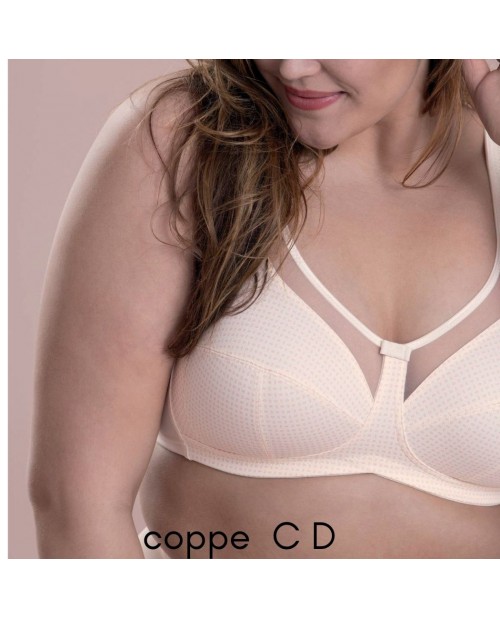 Reggiseno senza ferro confort taglie grandi 5863 coppa C D avorio