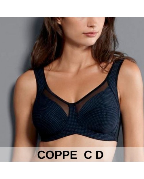 Reggiseno senza ferro confort taglie grandi 5863 coppa C D nero terracotta