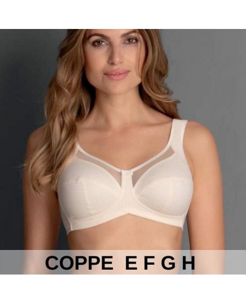 Reggiseno senza ferro confort taglie grandi 5863 coppa E F G H avorio