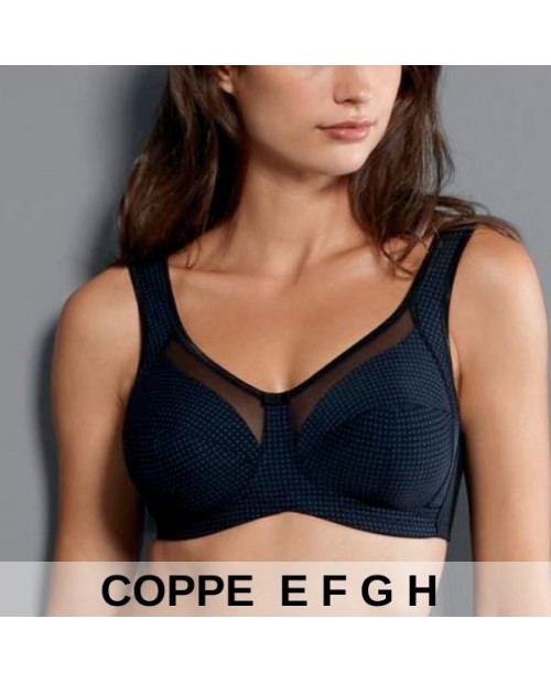 Reggiseno senza ferro confort taglie grandi 5863 coppa E F G H nero