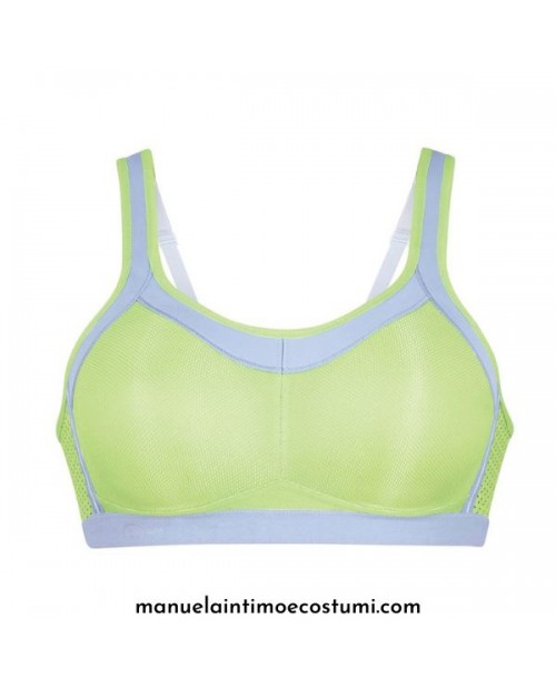 Reggiseno senza ferro sportivo 5529 grigio/verde acido