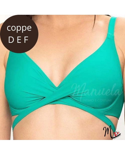 Reggiseno bikini a triangolo con ferro per seni generosi by Antigel FBB3214 verde